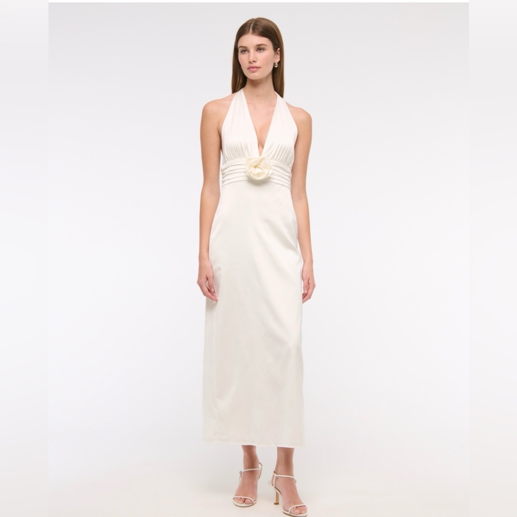 Nwt Abercrombie Rosette Satin Dress